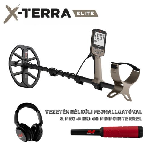 Minelab X-TERRA ELITE fémdetektor (Standard csomag) PRO-FIND 40 pinpointerrel és ML85 vezeték nélküli fejhallgatóval